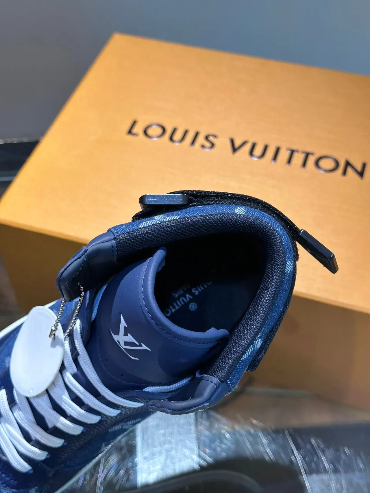 Louis Vuitton Blue White High-Top Monogram Canvas Lifestyle Sneakers 8