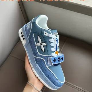 Louis Vuitton Blue White Low-Top Monogrammed Textile Lifestyle Sneakers