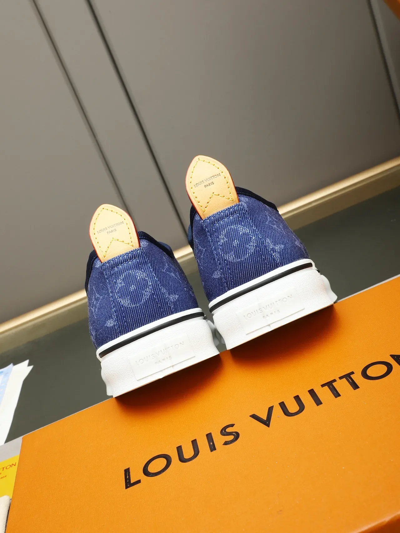 Louis Vuitton Blue White Monogram Canvas Low-Top Lifestyle Sneakers 3