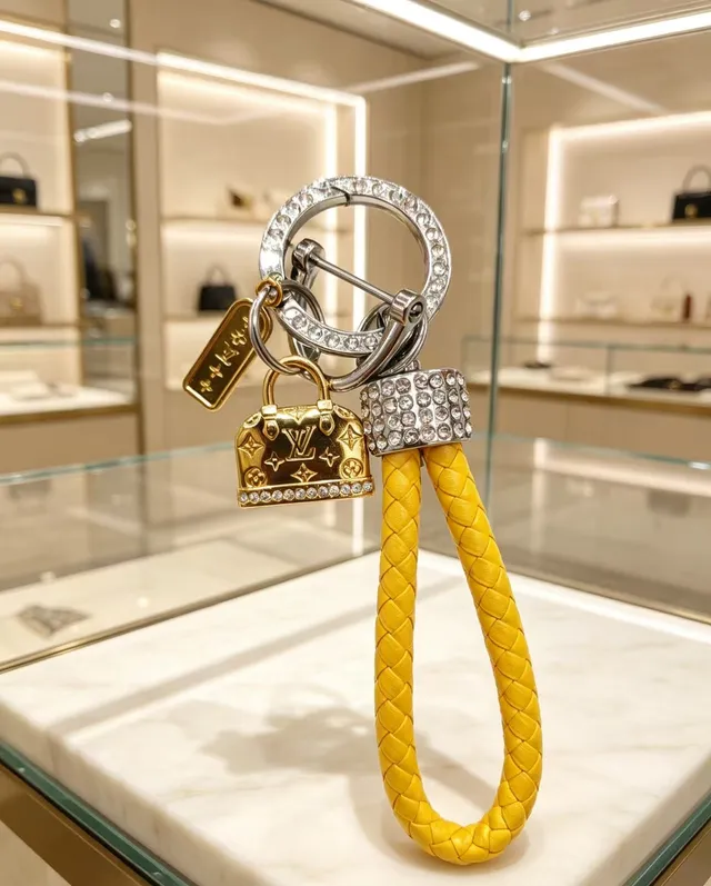 Louis Vuitton Braided Leather Key Holder Pink Multicolor Crystal-Embellished Hardware Phone Case 8
