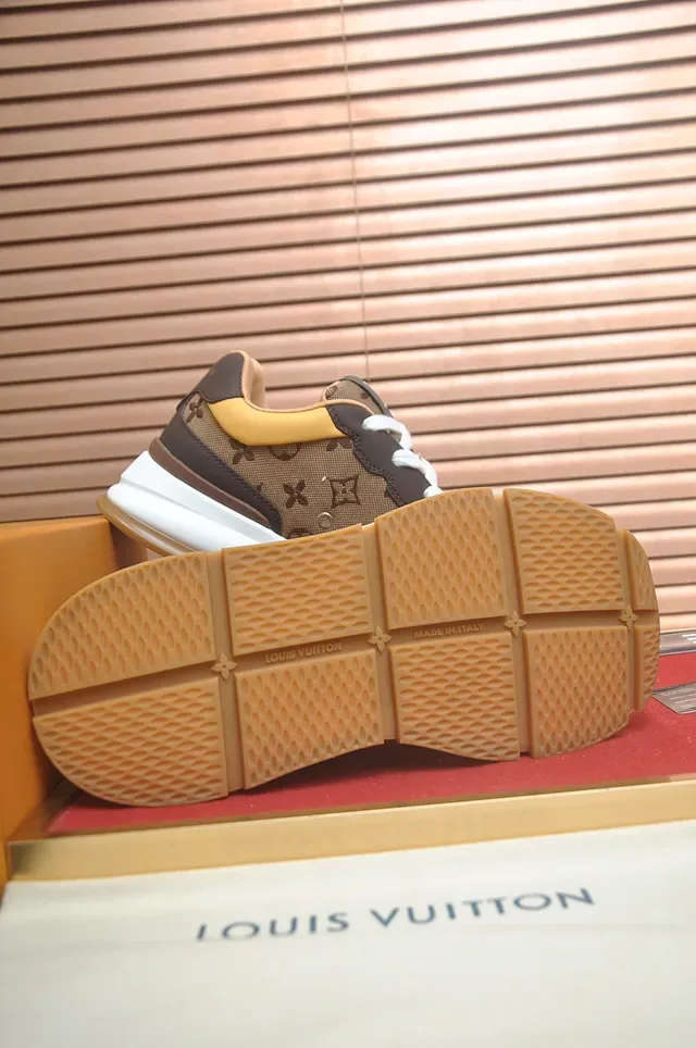 Louis Vuitton Brown Beige Monogram Canvas Oversized LV Logo Lifestyle Sneakers 3