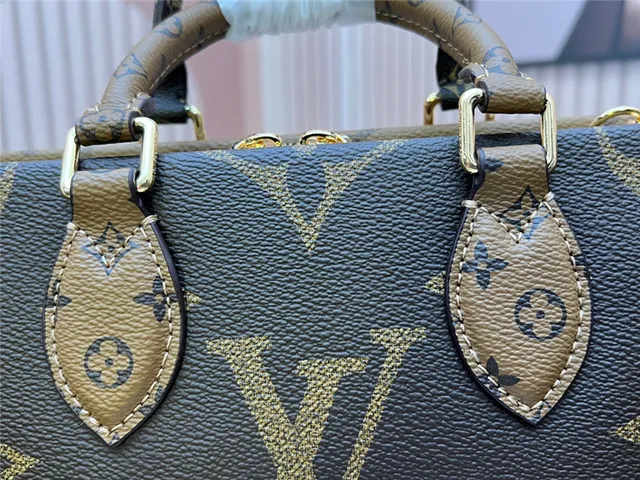 Louis Vuitton Brown Beige Monogram Canvas Tan Leather Trim Boston Bag 5
