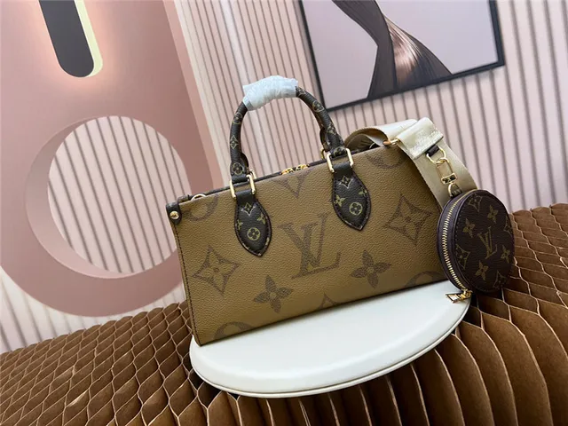 Louis Vuitton Brown Beige Monogram Canvas Tan Leather Trim Boston Bag 9