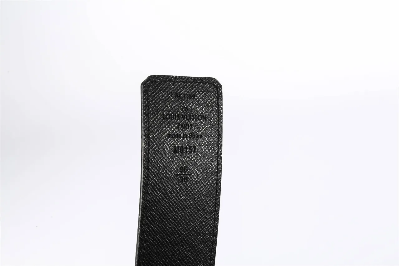 Louis Vuitton Brown Black Monogram Canvas Silver-Tone LV Buckle Leather Belt 6