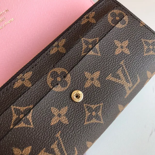 Louis Vuitton Brown Blue Embossed Monogram Leather Flap Closure Long Wallet 4