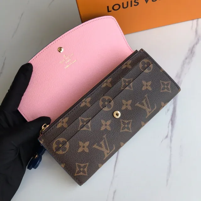 Louis Vuitton Brown Blue Embossed Monogram Leather Flap Closure Long Wallet 5