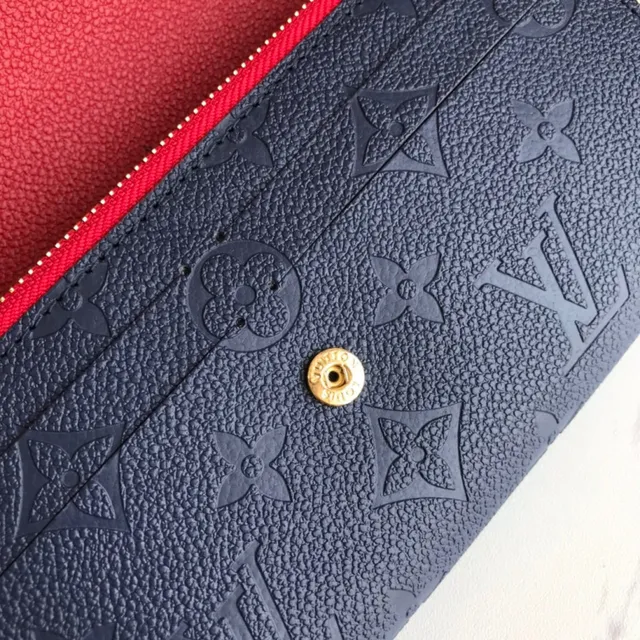 Louis Vuitton Brown Blue Embossed Monogram Leather Flap Closure Long Wallet 13