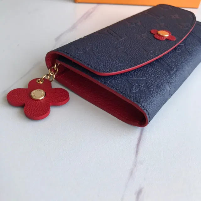 Louis Vuitton Brown Blue Embossed Monogram Leather Flap Closure Long Wallet 15