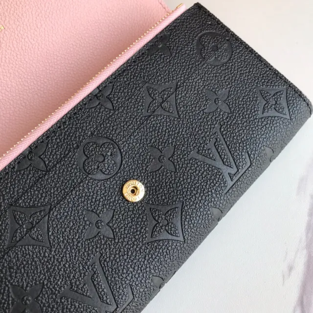 Louis Vuitton Brown Blue Embossed Monogram Leather Flap Closure Long Wallet 21