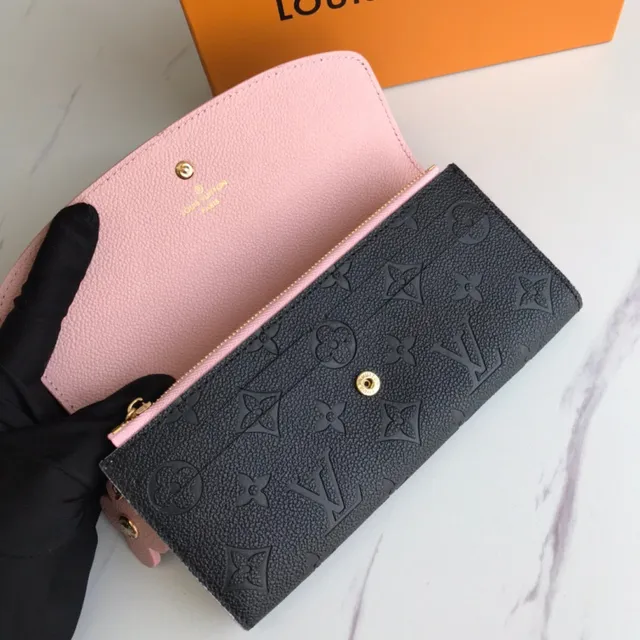 Louis Vuitton Brown Blue Embossed Monogram Leather Flap Closure Long Wallet 22