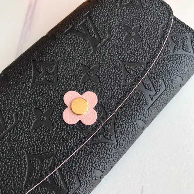 Louis Vuitton Brown Blue Embossed Monogram Leather Flap Closure Long Wallet 24