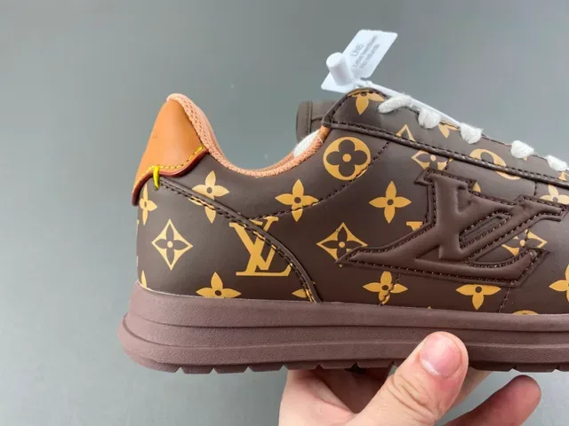 Louis Vuitton Brown Gold Monogram Canvas Embossed LV Logo Lifestyle Sneakers 3
