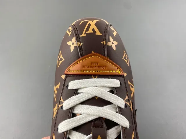 Louis Vuitton Brown Gold Monogram Canvas Embossed LV Logo Lifestyle Sneakers 5