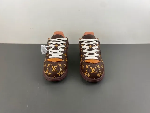 Louis Vuitton Brown Gold Monogram Canvas Embossed LV Logo Lifestyle Sneakers 11