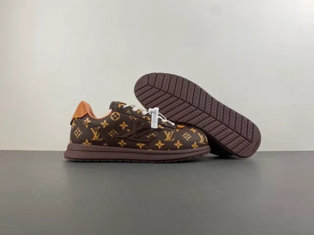 Louis Vuitton Brown Gold Monogram Canvas Embossed LV Logo Lifestyle Sneakers 12