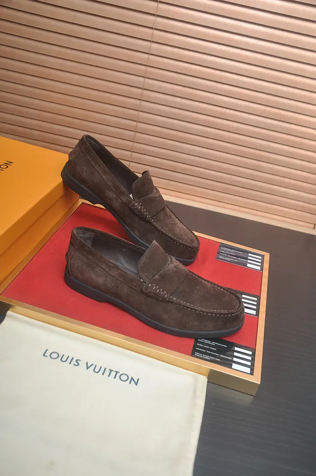 Louis Vuitton Brown Suede Penny Loafer Loafers 4