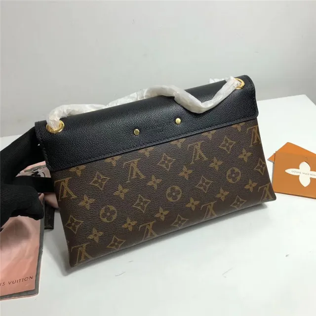 Louis Vuitton Bordeaux Marron Envelope Flap Monogram Canvas Sac à main 19