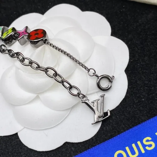 Louis Vuitton Camellia Multicolor Enamel Charm Necklace 3