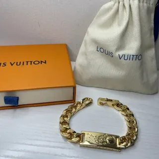 Louis Vuitton Chain Reaction Gold-Tone Curb-Link Bracelet