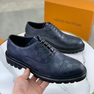 Louis Vuitton Checkered Monogram Cap-Toe Leather Shoes