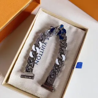 Pulsera Louis Vuitton Chunky Curb-Link Esmaltada y Cristal
