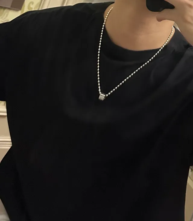 Louis Vuitton Circle Pendant Double Ball Chain Necklace 2