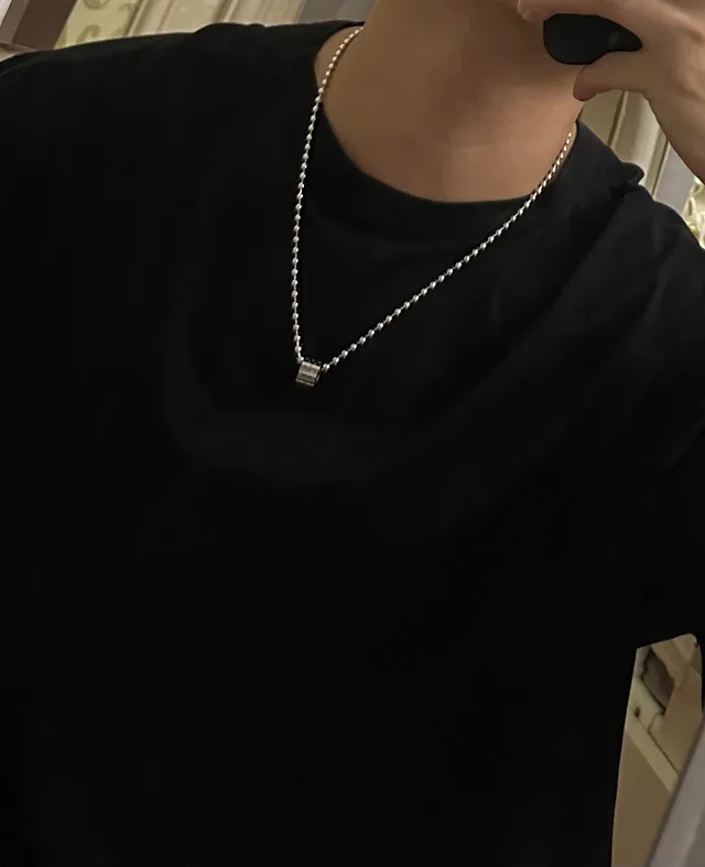 Louis Vuitton Circle Pendant Double Ball Chain Necklace 7