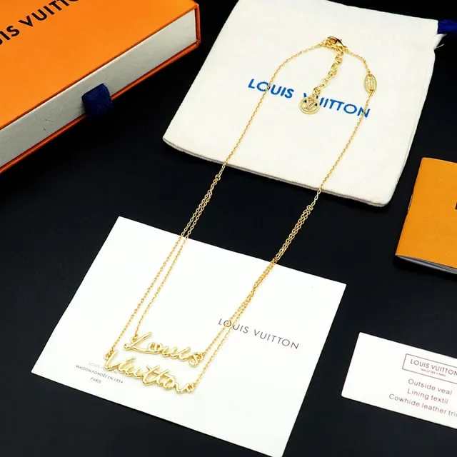 Louis Vuitton Cursive Script Pendant Necklace 5