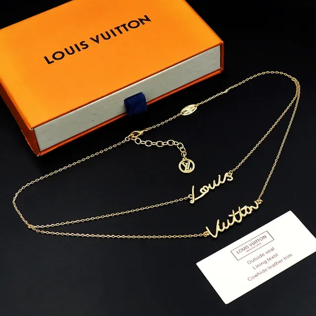 Louis Vuitton Cursive Script Pendant Necklace 8
