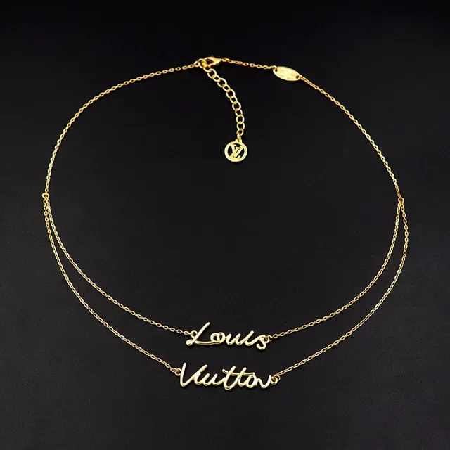 Louis Vuitton Cursive Script Pendant Necklace 9