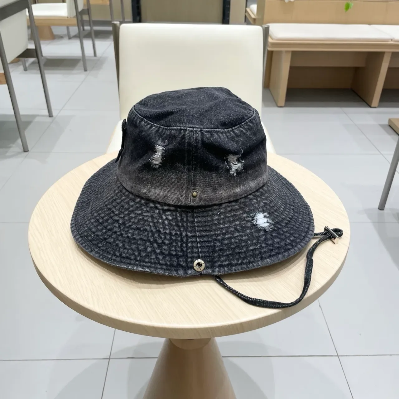 Louis Vuitton Distressed Denim Embroidered Monogram Bucket Hat 9