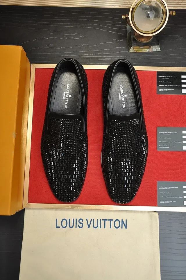 Louis Vuitton Embellished Woven-Stud Black Loafers 5