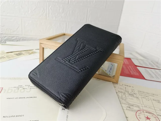 Louis Vuitton Monograma Embossado Carteira Longa Preta 6