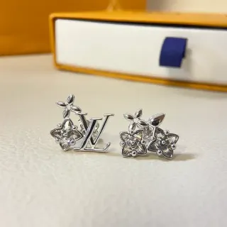 Louis Vuitton Floral Monogram Crystal Stud Earrings