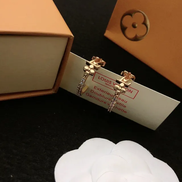 Louis Vuitton Floral Motif Gold Hoop Earrings 5
