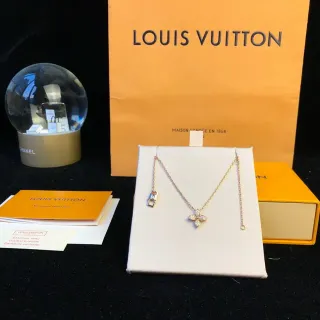 Collier Louis Vuitton Floral Pavé Cristal Or Rose