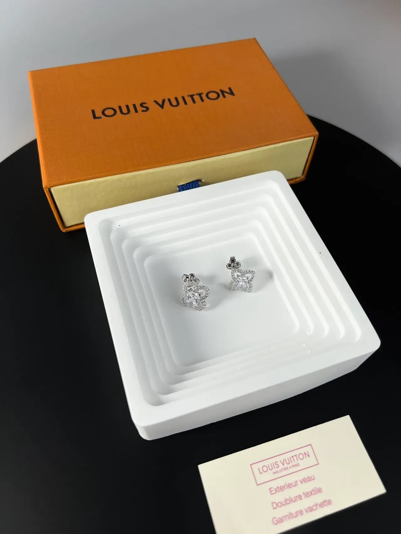 Louis Vuitton Floral Pavé Crystal Stud Earrings 2