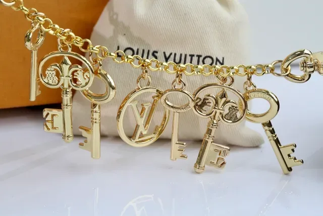 Louis Vuitton Gold Metal Multi-Charm Necklace 5