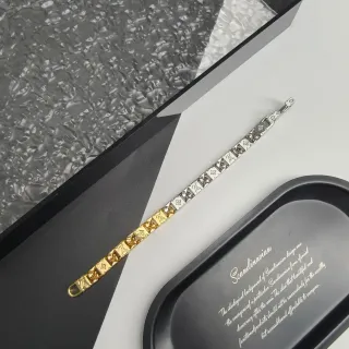 Louis Vuitton Gold Silver Monogrammed Two-Tone Bracelet