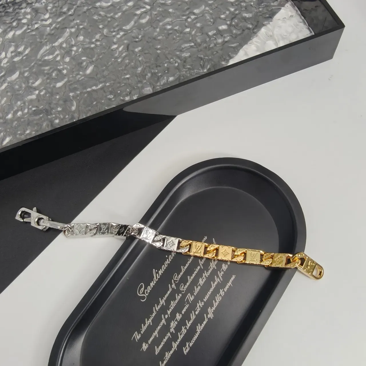 Louis Vuitton Gold Silver Monogrammed Two-Tone Bracelet 2