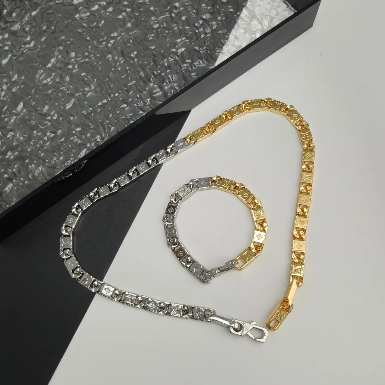 Louis Vuitton Gold Silver Monogrammed Two-Tone Bracelet 5