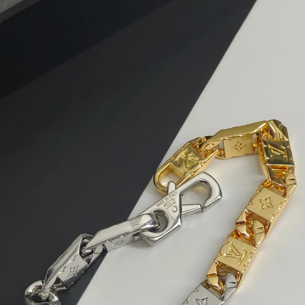 Louis Vuitton Gold Silver Monogrammed Two-Tone Bracelet 6