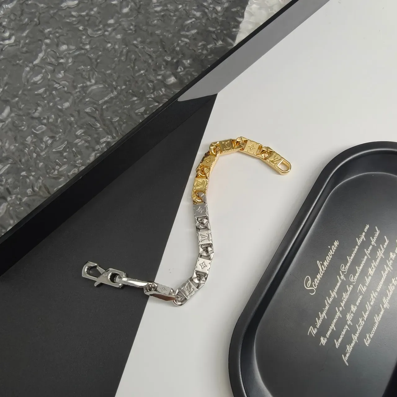 Louis Vuitton Gold Silver Monogrammed Two-Tone Bracelet 7