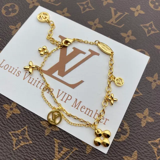 Louis Vuitton Gold-Tone Multi-Charm Monogram Necklace 4