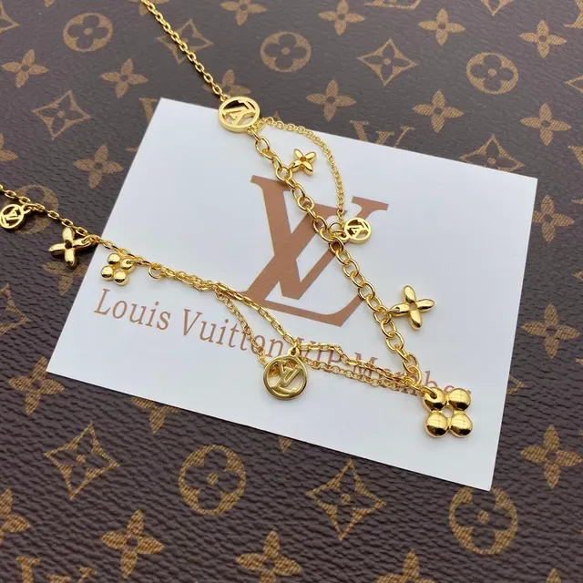 Louis Vuitton Gold-Tone Multi-Charm Monogram Necklace 5