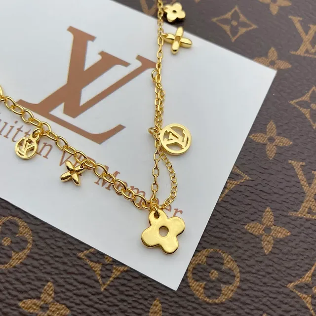 Louis Vuitton Gold-Tone Multi-Charm Monogram Necklace 6