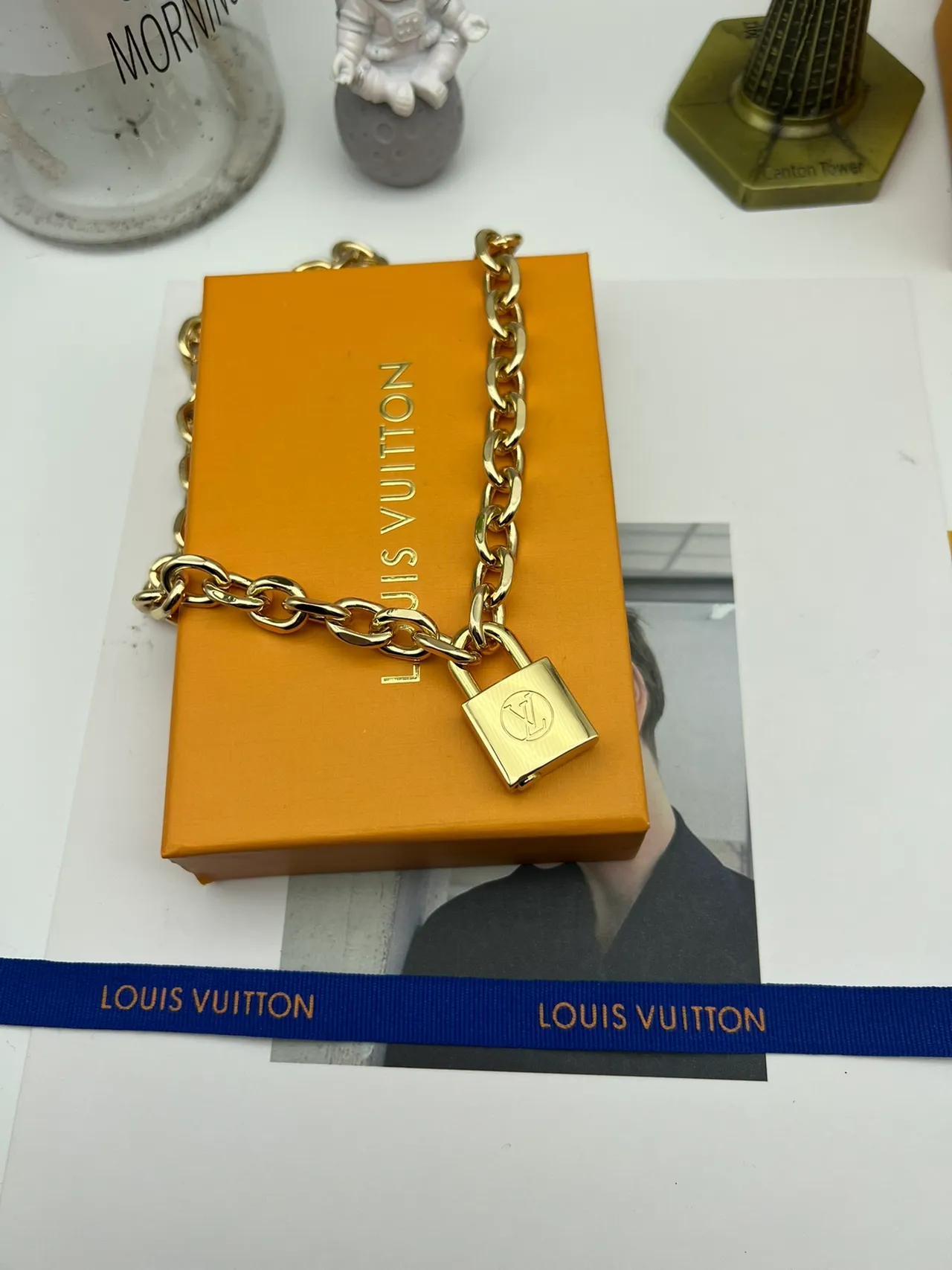 Louis Vuitton Gold-Tone Padlock Chain Bag 2