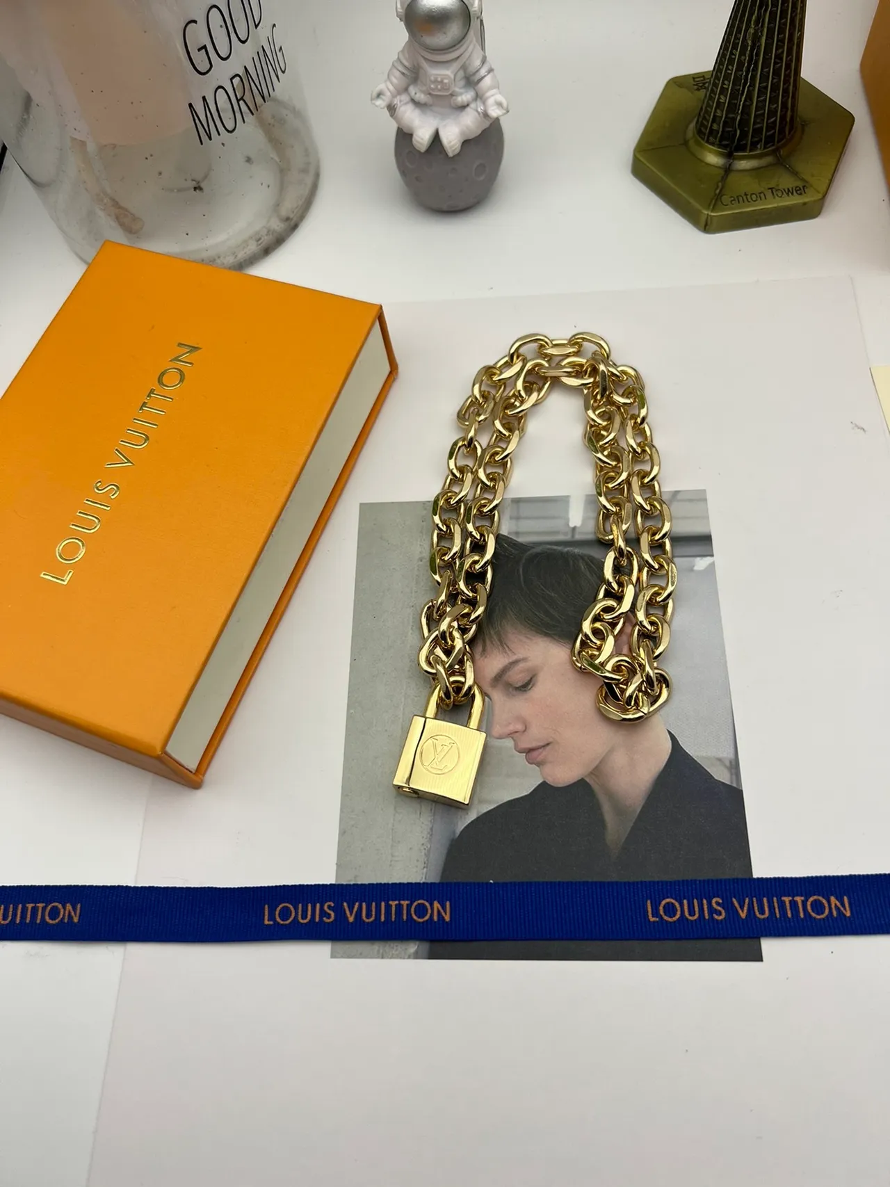 Louis Vuitton Gold-Tone Padlock Chain Bag 3