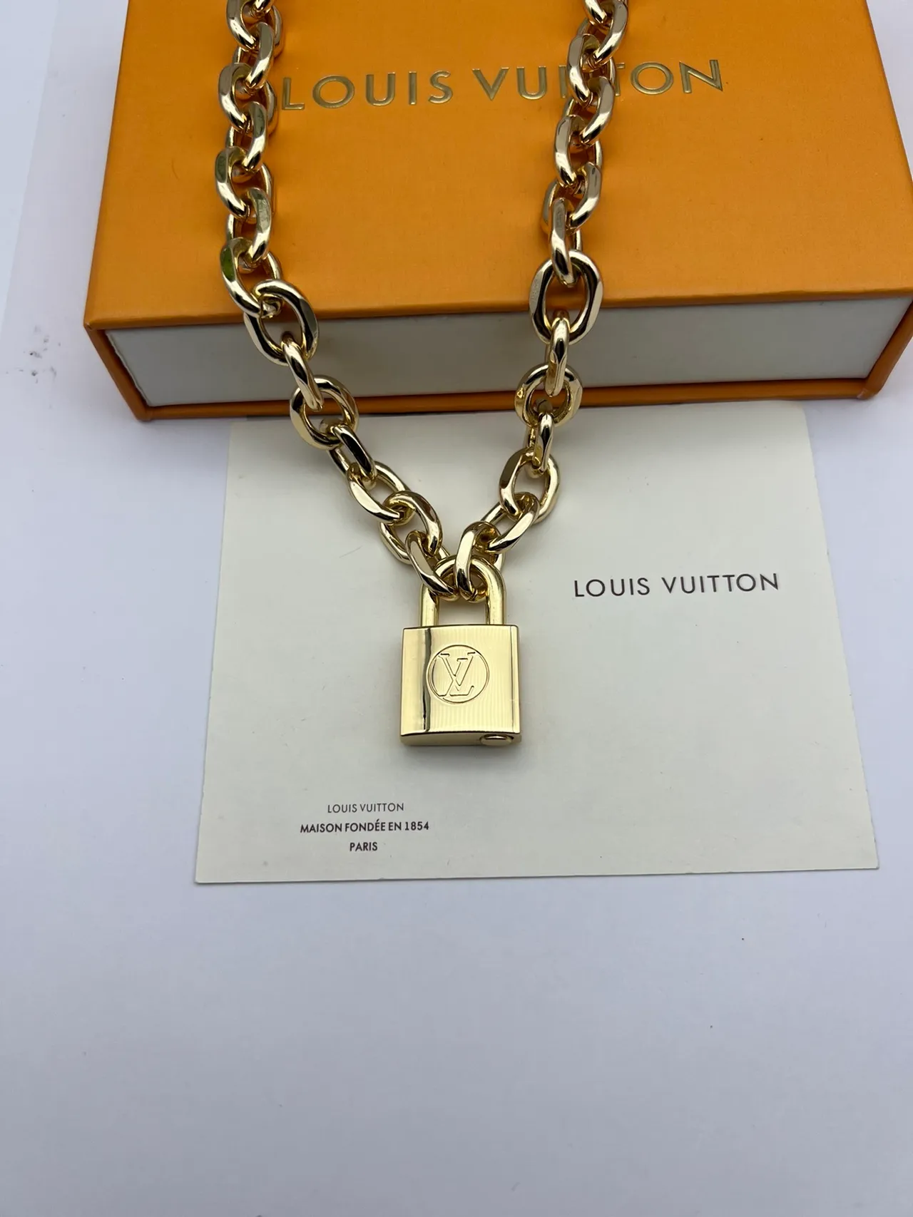 Louis Vuitton Gold-Tone Padlock Chain Bag 4