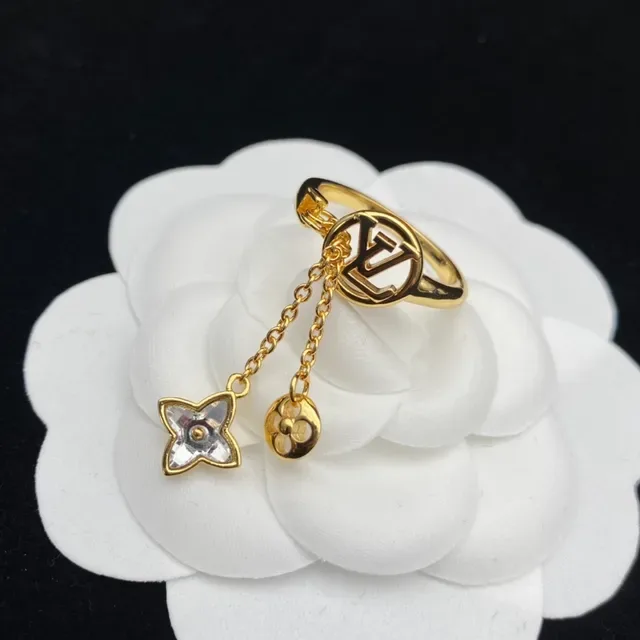 Louis Vuitton Gold Transparent Charm-Dangling Earrings 5
